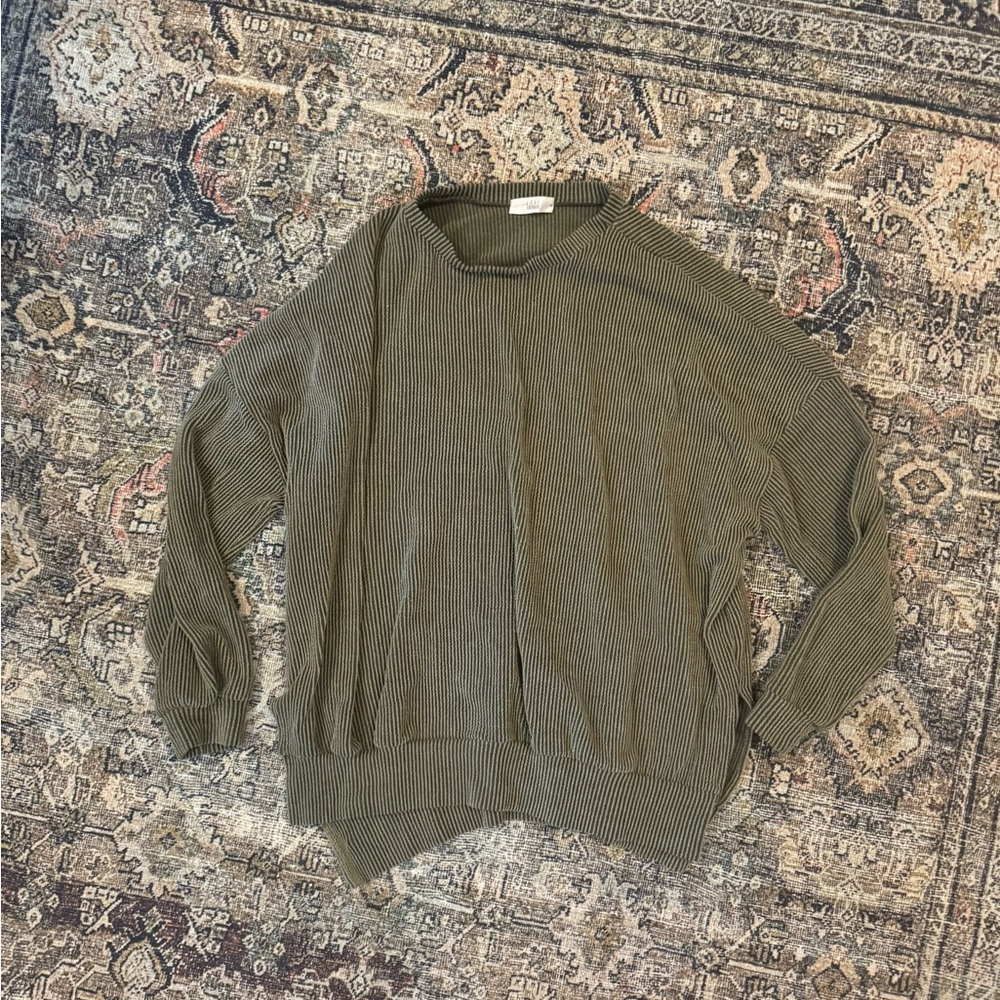 Shop Talulah Olive Green Ribbed Sweater